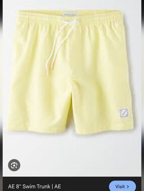 American Eagle 8" Swim Trunk Butter Yellow | Large